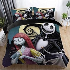 Ankeyoo Duvet Cover Sets, Nightmare Christmas Jack and Sally Rose Decor Queen
