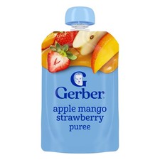 Gerber Stage 2 Apple Mango Strawberry Pouches, 3.5 Oz, 24 Pack Stage 2 frui...