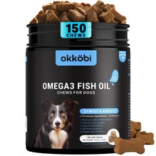 Omega 3 Chews for Dogs - 150Pcs - Dog Skin and Coat Supplement - Rich in EPA...