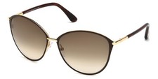 New Tom Ford Women Round Sunglasses FT0320 28F Shiny Rose Gold / Brown 59mm
