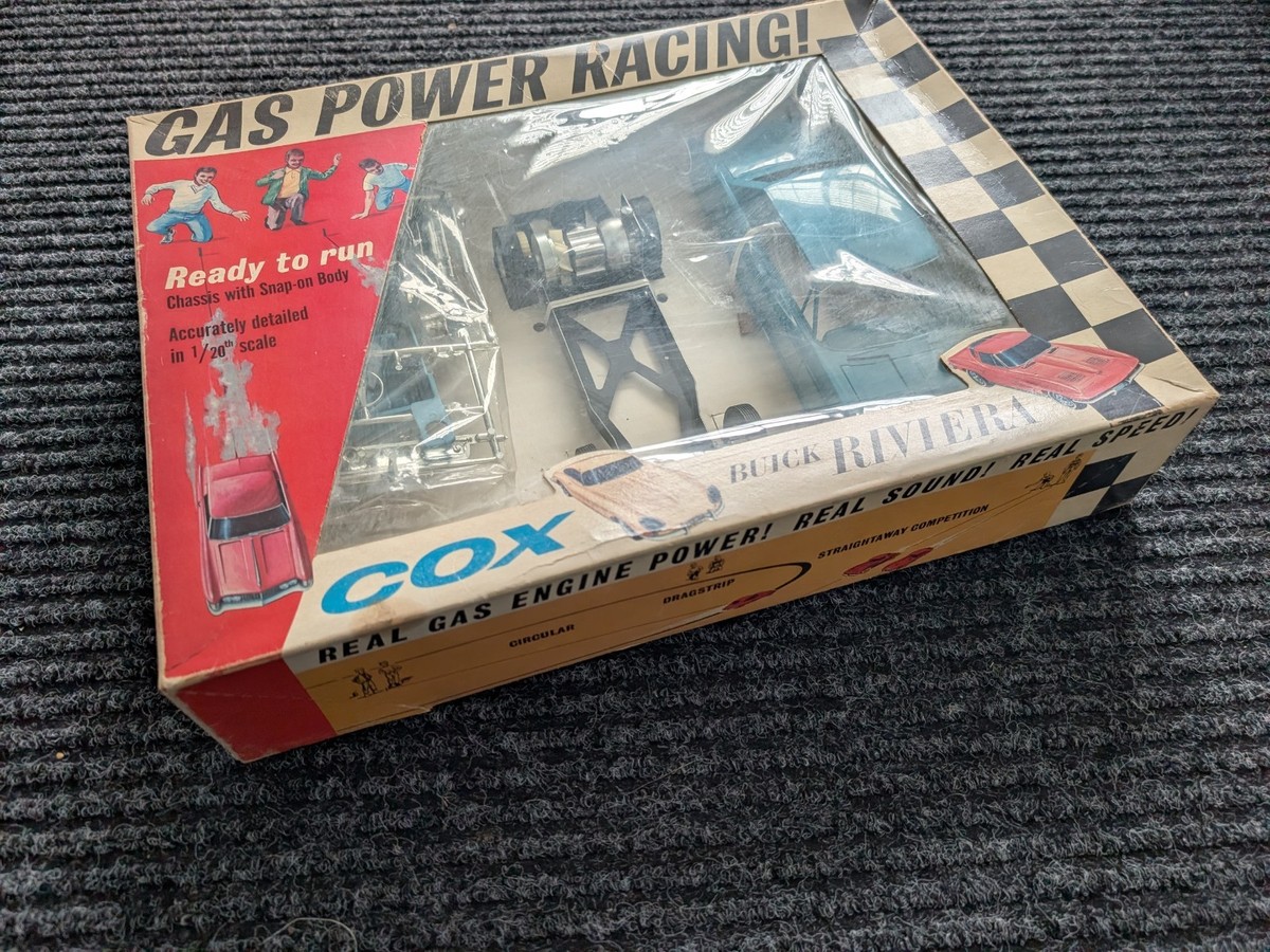 1963 COX GAS POWERED BUICK RIVIERA IN ORIGINAL WINDOW BOX - RARE