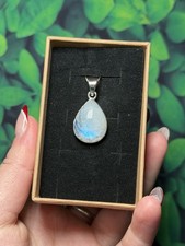 Moonstone S925 Pendant Crystal Gemstone Jewellery Blue Flash
