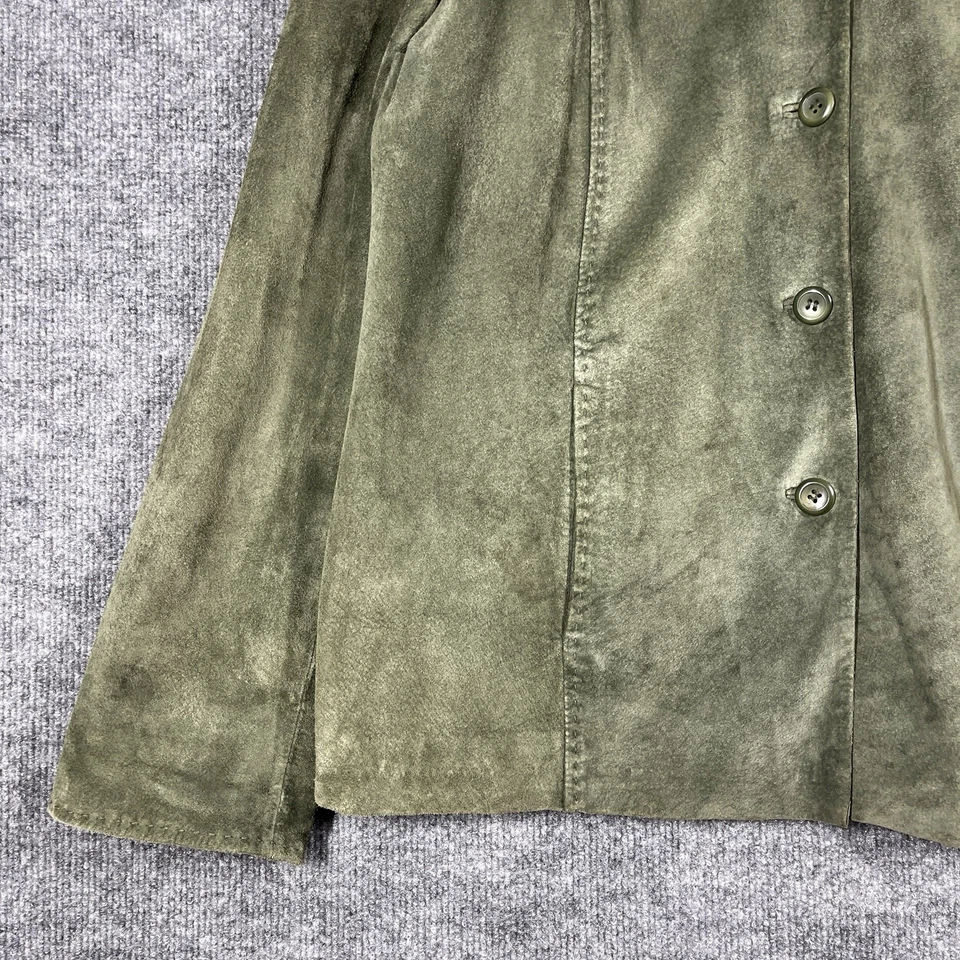 Chaqueta de gamuza de cuero Pendleton para mujer talla mediana pátina verde vintage Foto 2 de 4