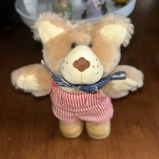 Furskins Vintage 1986 Patriotic Bear Xavier Roberts Plush Toy Hard Sole Shoes 7”