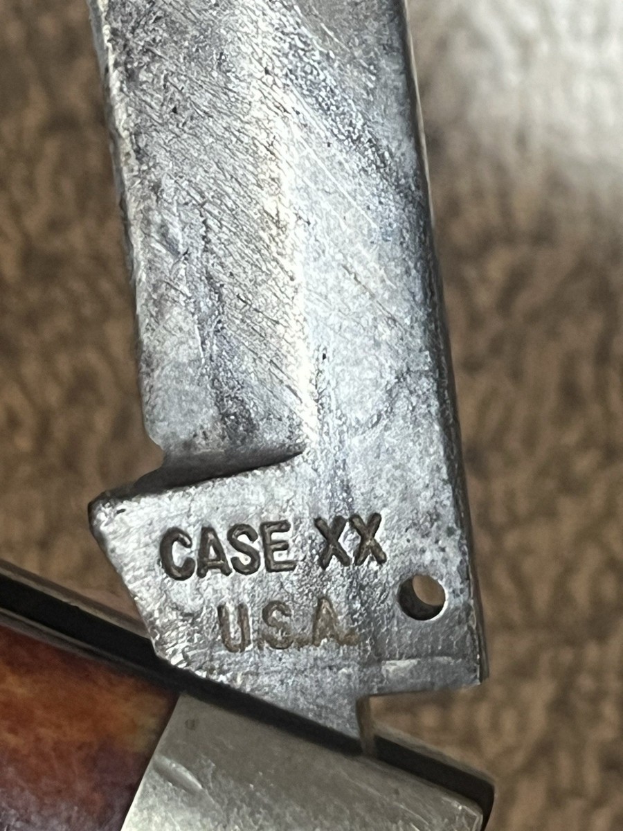 Case XX 6111 1/2 L Brown Bone CHEETAH ? Knife RARE Form Single