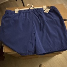 Men's Blue Swim Shorts Bottoms with Drawstring Waist for Men