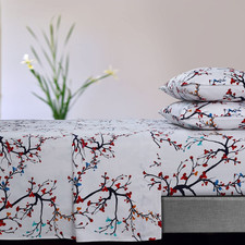 Tribeca Living Ultra-Soft Flannel Sheets Queen - 170-Gsm Cotton 4 Piece Deep
