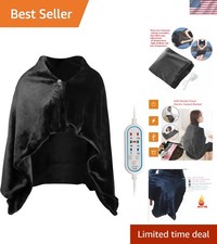 USB Heated Shawl Blanket - Plush Flannel Comfort with 3 Heat Settings 100x65cm 