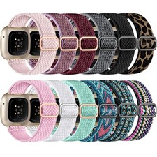 12 Pack Elastic Nylon Band Compatible with Fitbit Versa 3/Fitbit Versa 4/Fitb...