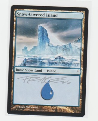 Magic the Gathering ~ Snow-Covered Island ~ Coldsnap ~ Signed by Artist #2