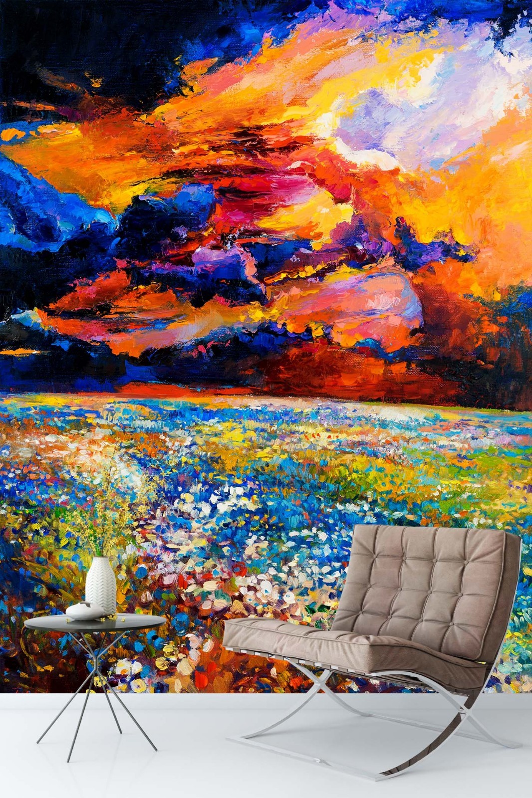 3D Sky Field Oil Painting Wall Murals Wallpaper Murals Wall Sticker