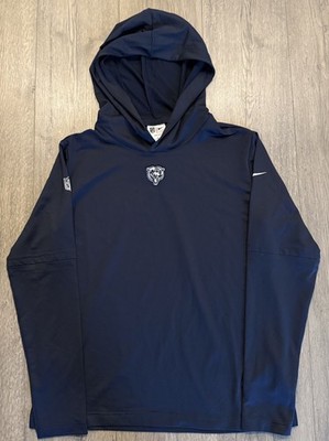 Nike Navy Chicago Bears Sideline Dri Fit Long Sleeve Hoodie T-Shirt Medium NWT
