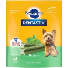 Pedigree Dentastix golosinas para perros de raza pequeña y de juguete, frescas 51 unidades (paquete de 1)