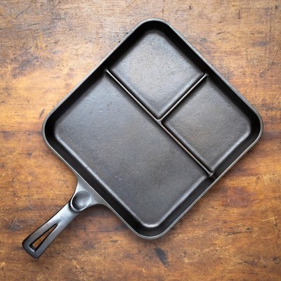 Wagner 1101 Bacon and Egg Breakfast Skillet Sidney O Cast Iron Restored Flat