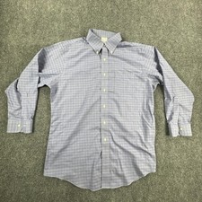 Brooks Brothers Shirt Mens 16.5-32 Blue Check Regent Non Iron Supima Cotton