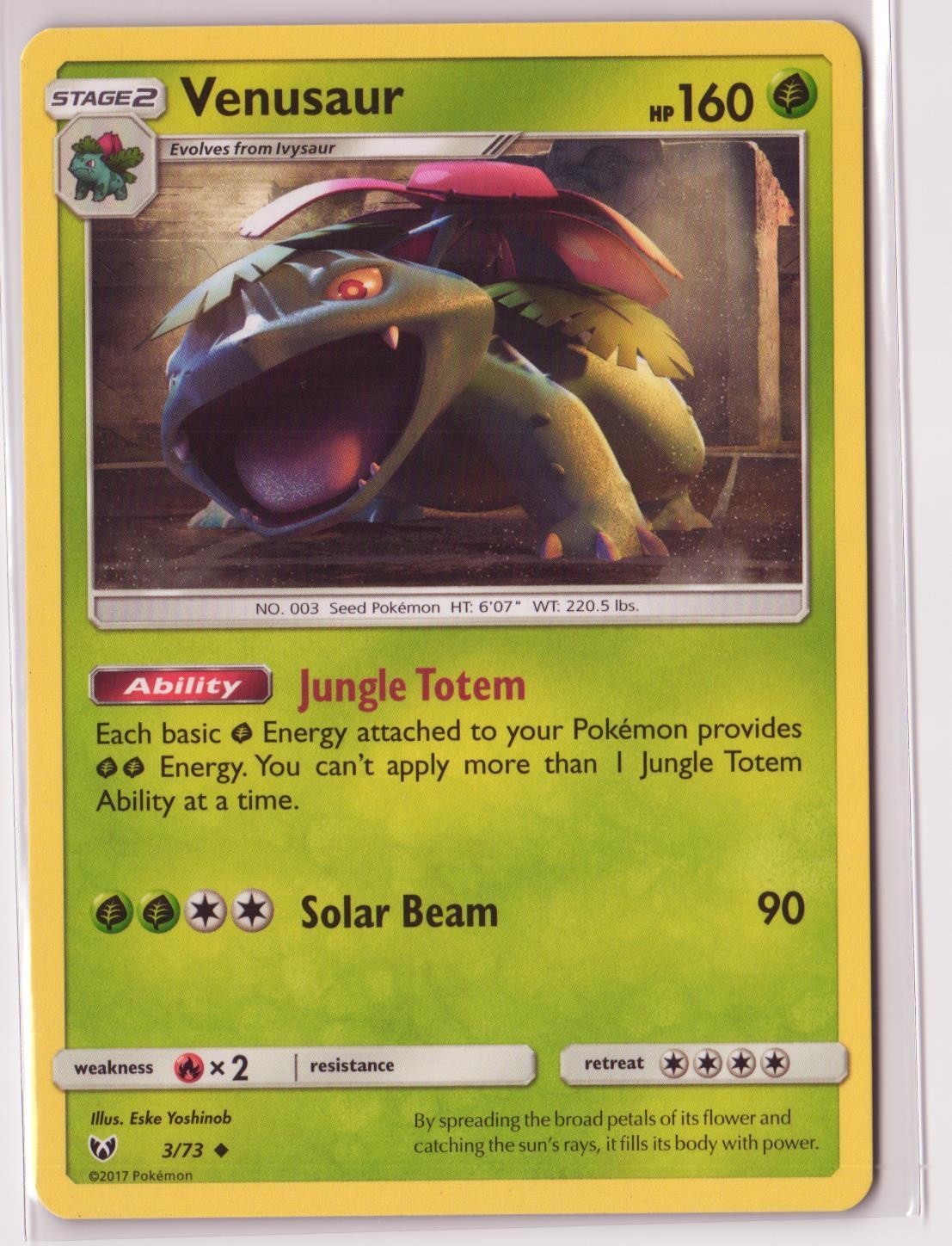 Pokemon TCG Shining Legends Venusaur 3/73 Uncommon