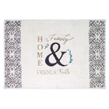 - Bath Mat, Cotton Bath Rug with Non-Slip Backing, Chic Home Decor Modern Fa...