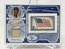 2005 Leaf Century Collection - Maury Wills Stamp & Game Used Relic #'d /100