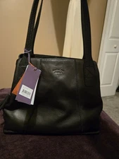 American leather co black shoulder bag NWT ada triple entry tote 2.0