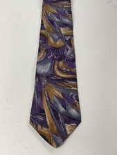 Mens Neck Tie Viaggio Made In USA 100% Silk 57" x 4" Ooh LA LA Purple Art