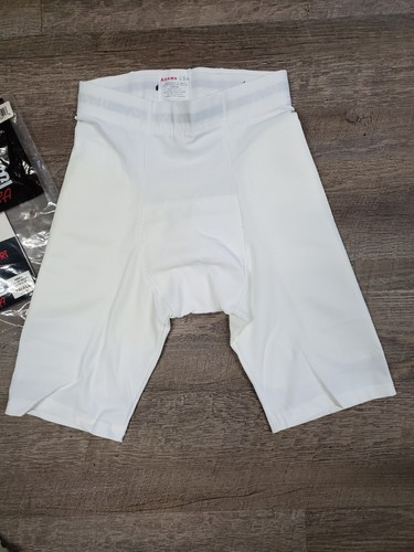 Adams Baseball or Softball White Padded Sliding Shorts with Cup Adult Small - Afbeelding 4 van 5