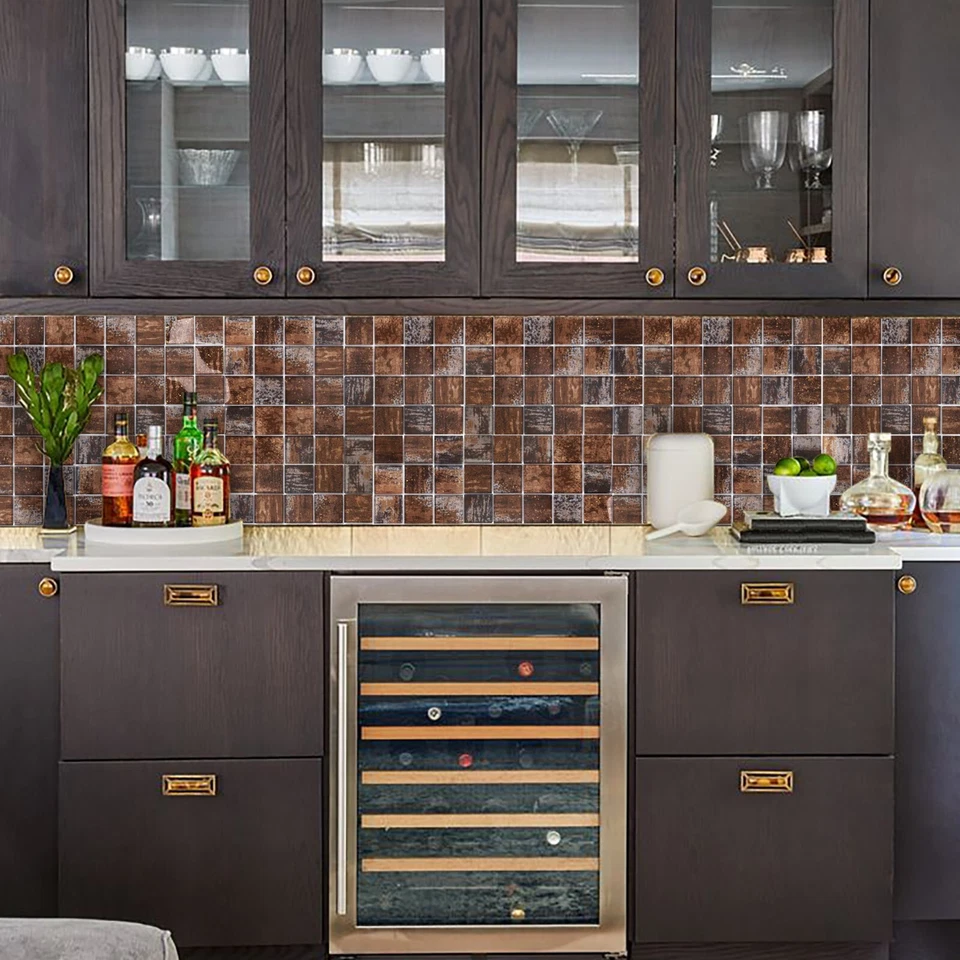 Azulejos de vidrio antiguos 2"" x 2"" azulejos cuadrados para salpicadero de pared de mosaico 5 hojas Foto 2 de 4