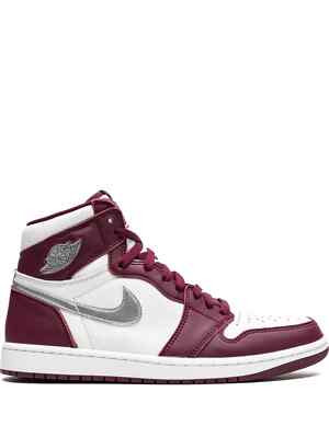 Nike Air Jordan 1 Retro High OG Shoes Bordeaux White Silver Maroon