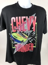 Vintage Chevy Thunder Racing NASCAR T-Shirt Large Single Stitch 2 Sided USA Rare