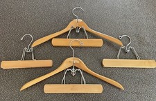 4 Vintage Setwell  Esquire Wooden Suit Coat Hangers w/ 2 Extra Pants Hangers