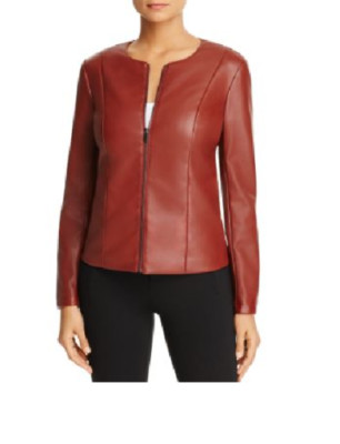 Bagatelle Brown VEGAN Leather Zipup Jacket M   NWT Brown 