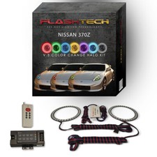 RGB Multi Color LED Halo kit with RF Remote for 2009-2016 Nissan 370z Headlights