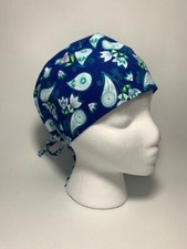 Scrub Cap FREE SHIPPING BLUE  FLORIDA SELLER  Women FLOWER
