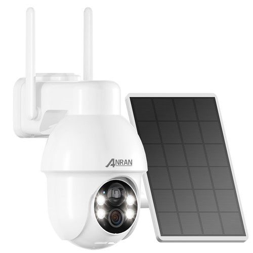 ANRAN Solar WiFi Security Camera - 2K, Battery Powered, Weatherproof, Night Vision