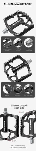 3 Sealed Bearing Pedals Ultralight Anti-slip CNC BMX MTB Road Cycling Pedals - Picture 12 of 17