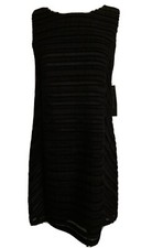 Cynthia Steffe Black Sheath Textured Stripes Little Black Dress LBD Size 6 NWT