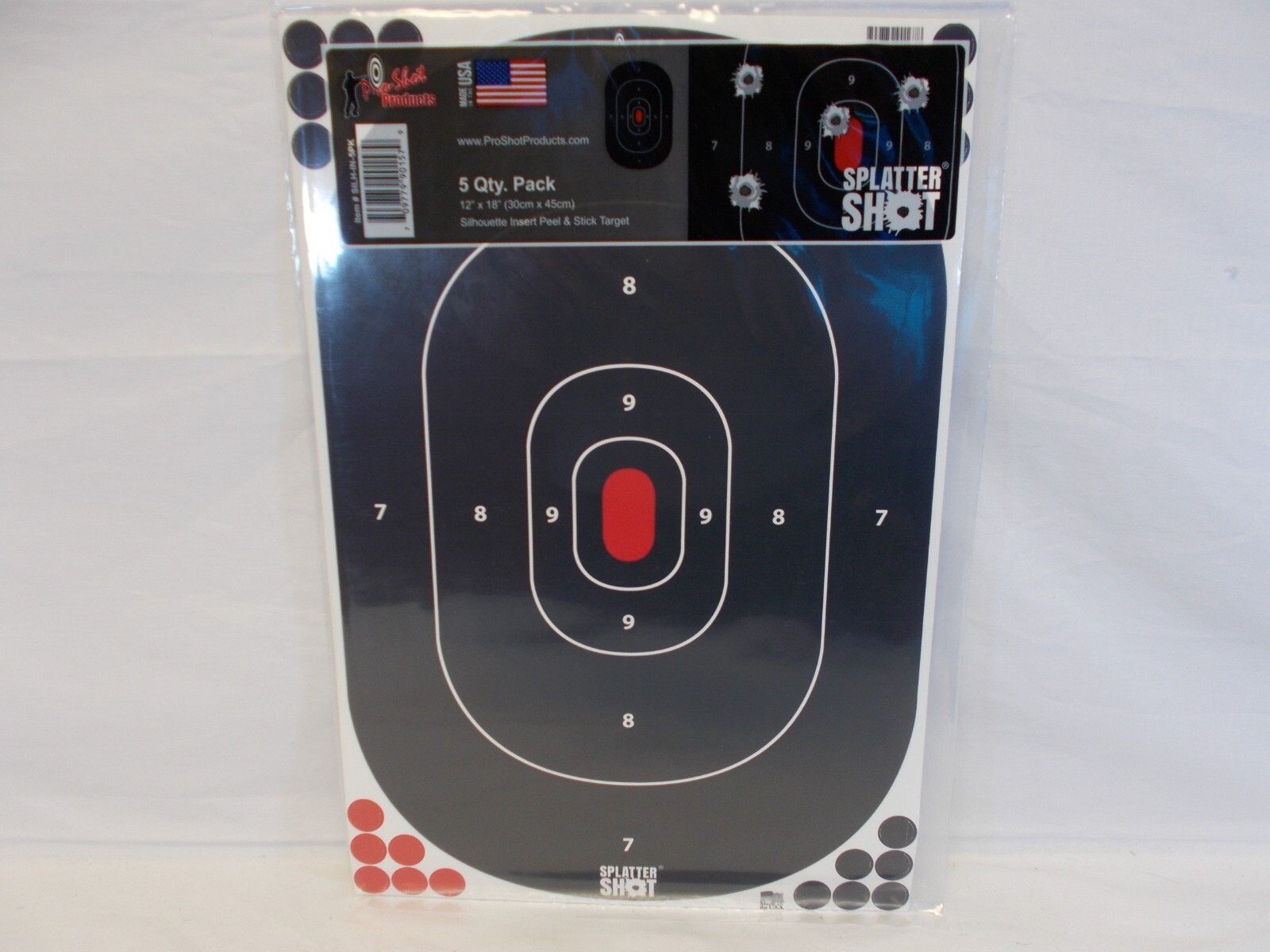 Pro-Shot Silhouette SplatterShot Target Peel & Stick 12" x 18" 5 Pack SILHIN5PK