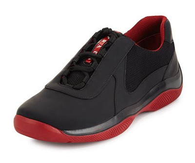 prada sneakers black and red