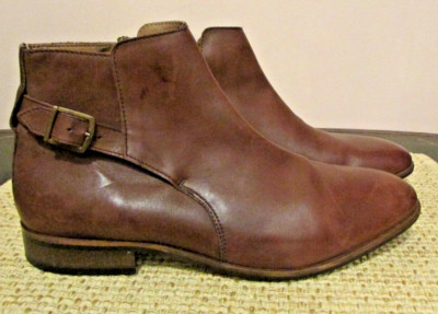 Men's TOPMAN Brown Ankle Leather Boots Size 43 EUR