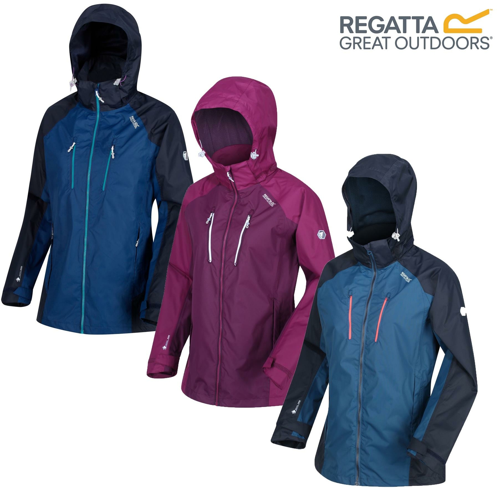 Womens Waterproof Jacket Concealed Hood 