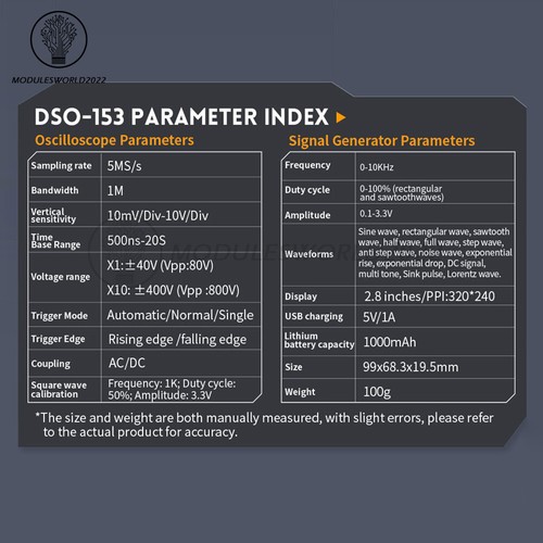 FNIRSI DSO153/DSO510 Generatore di segnale oscilloscopio/LCR-P1 tester transistor - Foto 3 di 55