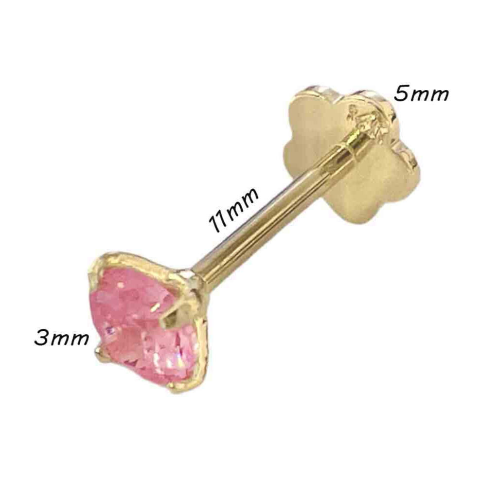 14K Gold Flower Back Body Jewelry for Women Helix Cartilage Conch