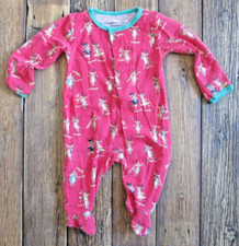 Magnetic Me NEWBORN Baby Footed Pajama Bodysuit Red Christmas Reindeer Modal