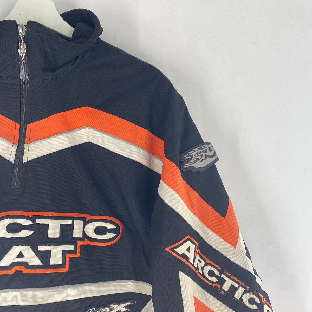 VTG Arctic Cat A-TEX Snowmobile Pullover Shell Jacket Black Orange