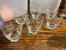 Libby vintage whiskey drinking glasses set of 6 lilly of the valley Gold rim MCM