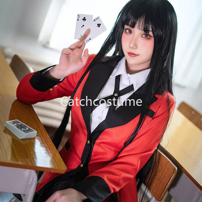 Anime Kakegurui Compulsive Gambler Yumeko Jabami Cosplay Costume Uniform  Outfits