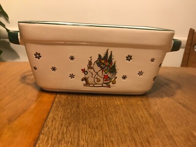 THE GRINCH Loaf Pan Baking Serving Dish Christmas Green Baker New 2023