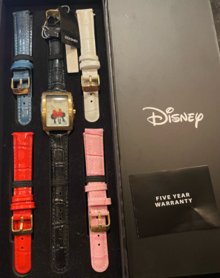 New In Box Disney Minnie Mouse Full Womens Watch with 5 