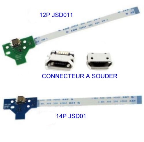 Connecteur charge USB  manette-dualshock-PS4 12P 14P + NAPPE JDS011 JDS01   (59) - Foto 1 di 7