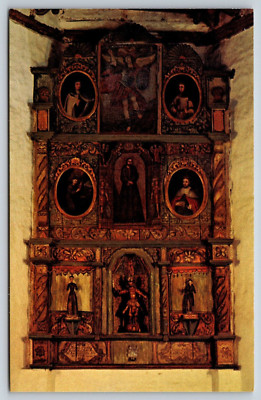 Reredos San Miguel Mission Santa Fe New Mexico Vintage Postcard