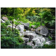 River Ceramic Tile Wall Mural PT500907. 32" W x 24" H 12 8x8 tiles